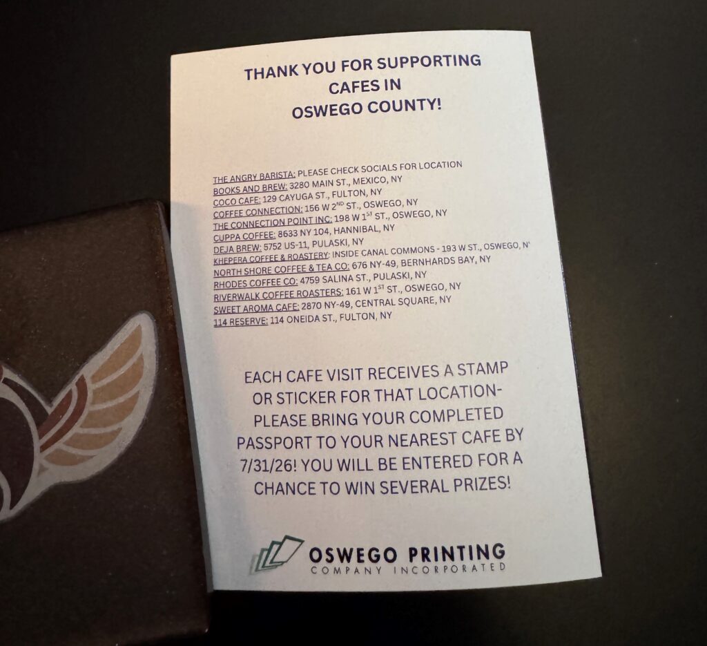 Rückseite des Reisepasses mit der Auflistung der Orte